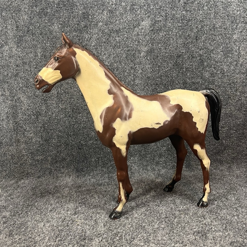 Vintage 1973 Marx Toy Best of the West Storm Cloud Pinto Horse 15" X 13"